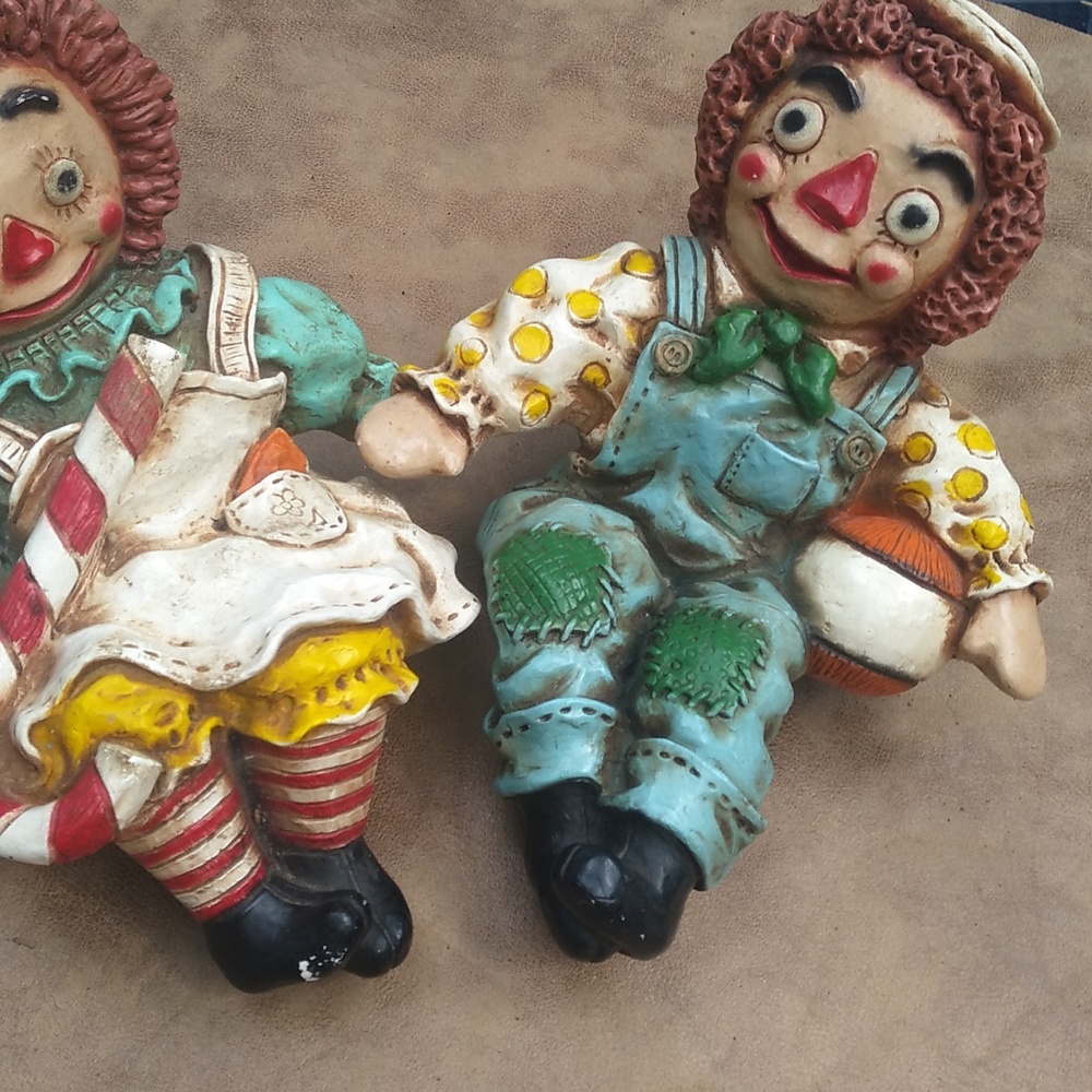 Raggedy Ann Andy Vintage Universal Statuary Corp 1969 Shelf Decor Plastic Mold - Picture 8 of 8